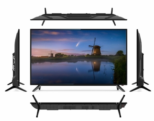 Tempered Glass 75 Inch Android TV Thin Bezel UHD Smart TV Rumah plastik